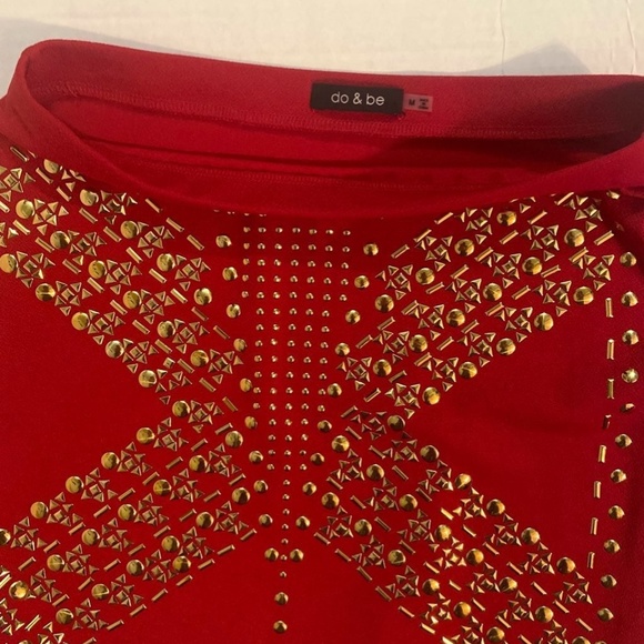 NWOT DO & BE--RED BODYCON MINI SKIRT - Picture 3 of 6